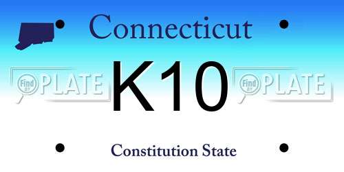 K10 Connecticut License Plate