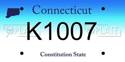K1007 Connecticut License Plate