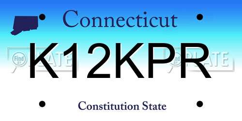K12KPR Connecticut License Plate