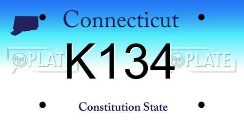 K134 Connecticut License Plate