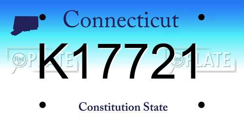 K17721 Connecticut License Plate