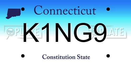 K1NG9 Connecticut License Plate