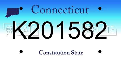 K201582 Connecticut License Plate