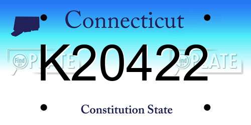 K20422 Connecticut License Plate