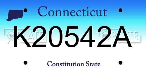 K20542A Connecticut License Plate