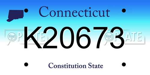 K20673 Connecticut License Plate