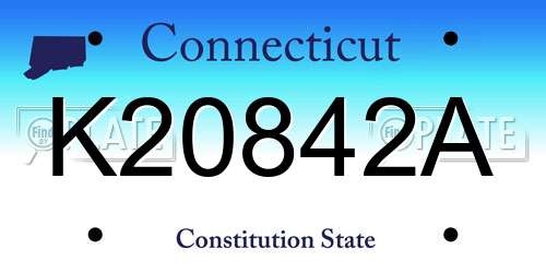 K20842A Connecticut License Plate
