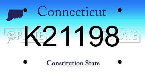 K21198 Connecticut License Plate