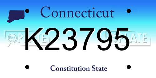 K23795 Connecticut License Plate