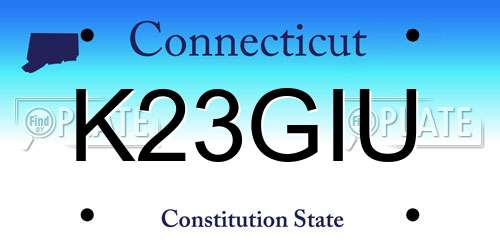 K23GIU Connecticut License Plate
