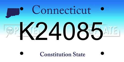 K24085 Connecticut License Plate