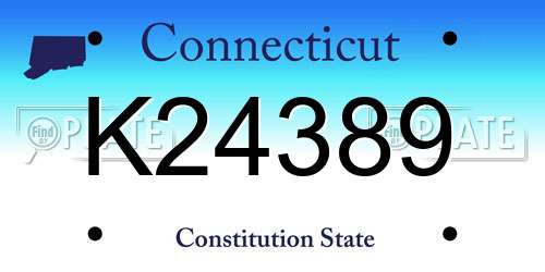 K24389 Connecticut License Plate