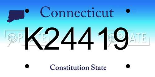 K24419 Connecticut License Plate