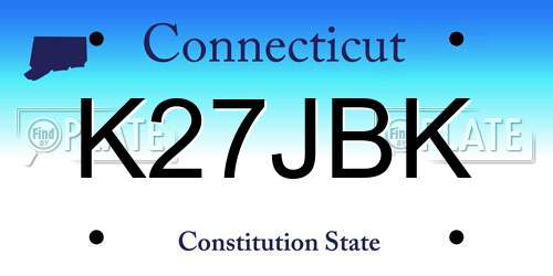 K27JBK Connecticut License Plate