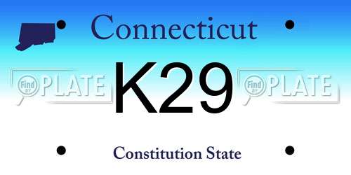 K29 Connecticut License Plate