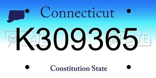 K309365 Connecticut License Plate