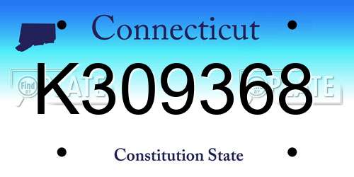 K309368 Connecticut License Plate