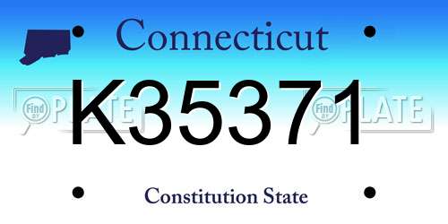 K35371 Connecticut License Plate