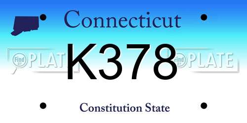 K378 Connecticut License Plate