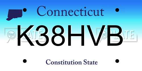 K38HVB Connecticut License Plate