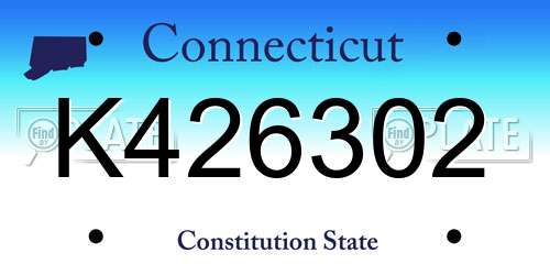 K426302 Connecticut License Plate
