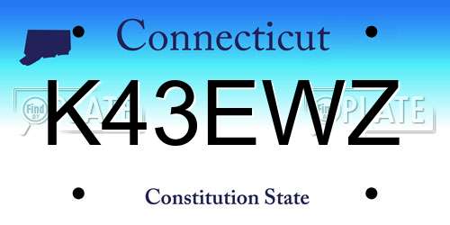 K43EWZ Connecticut License Plate