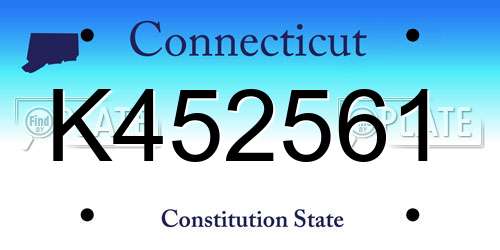 K452561 Connecticut License Plate