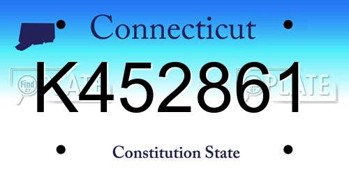 K452861 Connecticut License Plate