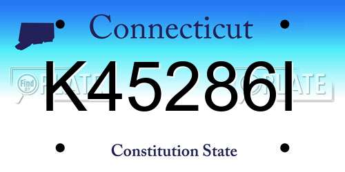 K45286I Connecticut License Plate