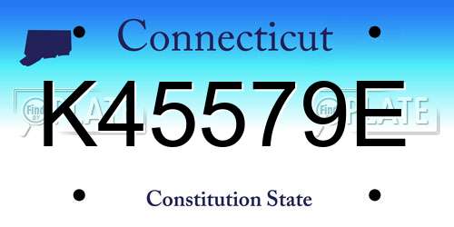 K45579E Connecticut License Plate