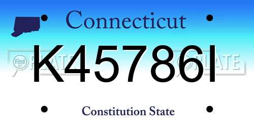 K45786I Connecticut License Plate