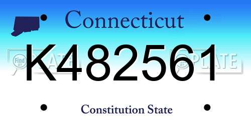 K482561 Connecticut License Plate