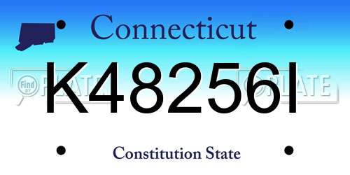K48256I Connecticut License Plate