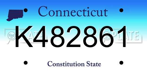 K482861 Connecticut License Plate