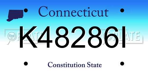 K48286I Connecticut License Plate