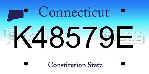 K48579E Connecticut License Plate