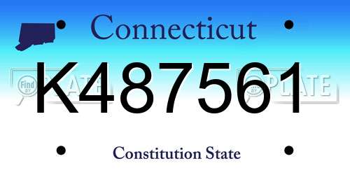 K487561 Connecticut License Plate