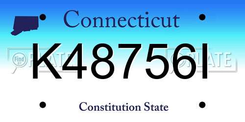 K48756I Connecticut License Plate