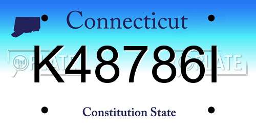 K48786I Connecticut License Plate
