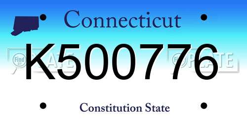 K500776 Connecticut License Plate