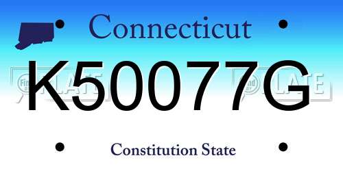 K50077G Connecticut License Plate