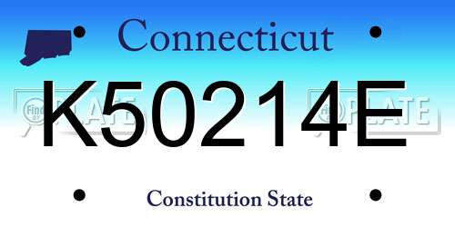 K50214E Connecticut License Plate