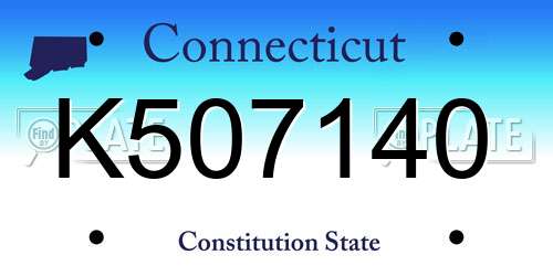 K507140 Connecticut License Plate