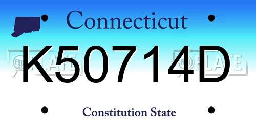 K50714D Connecticut License Plate