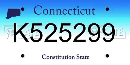 K525299 Connecticut License Plate