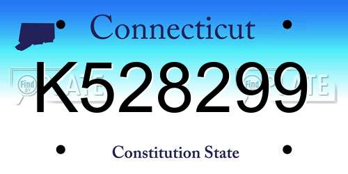 K528299 Connecticut License Plate