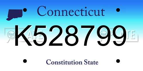 K528799 Connecticut License Plate