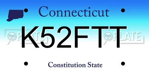 K52FTT Connecticut License Plate