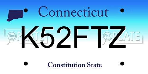 K52FTZ Connecticut License Plate