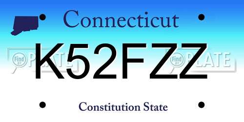 K52FZZ Connecticut License Plate